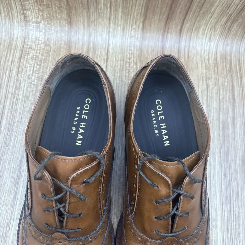 COLE HAAN Walnut Brown Leather‎ Wingtips Brogue Dress Shoes Men's 10 M